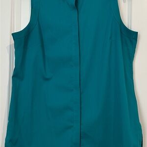 CHICO’S Teal Button-Up Sleeveless Shirt